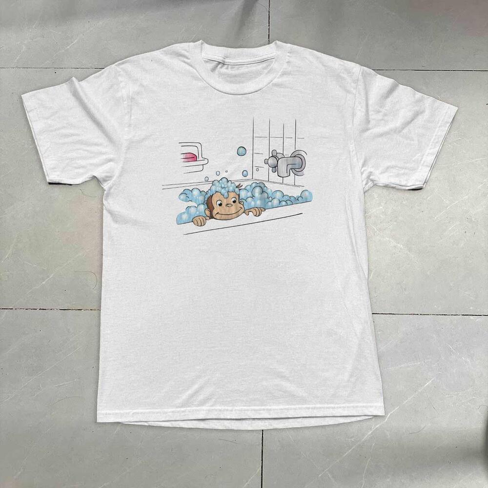 Style Curious George Bathroom White T-Shirt